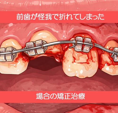 前歯が怪我で折れてしまった場合の矯正治療