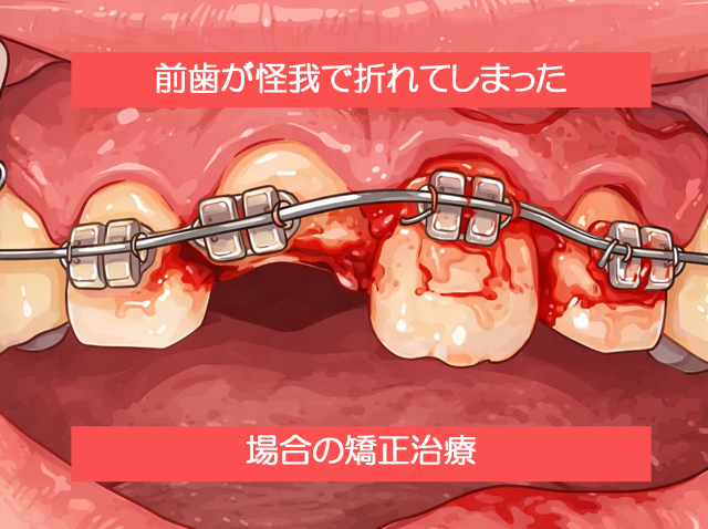 前歯が怪我で折れてしまった場合の矯正治療